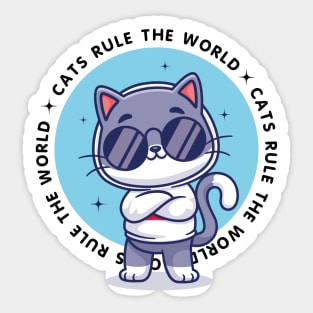 Cats rule the World Sticker